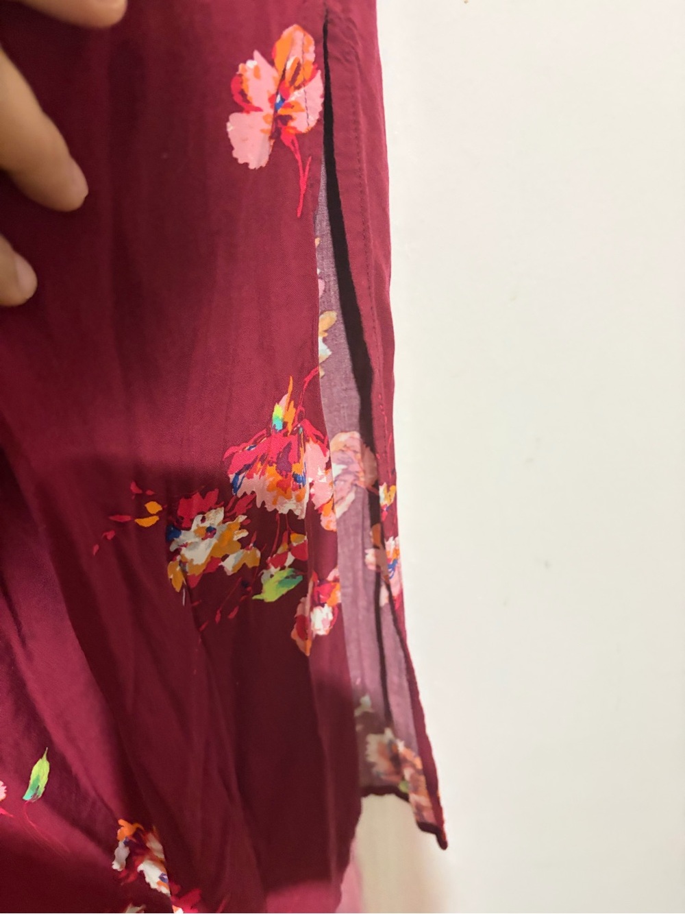 Apt. 9 Burgundy Floral V-Neck Sleeveless Maxi Dress - Picture 5 of 13